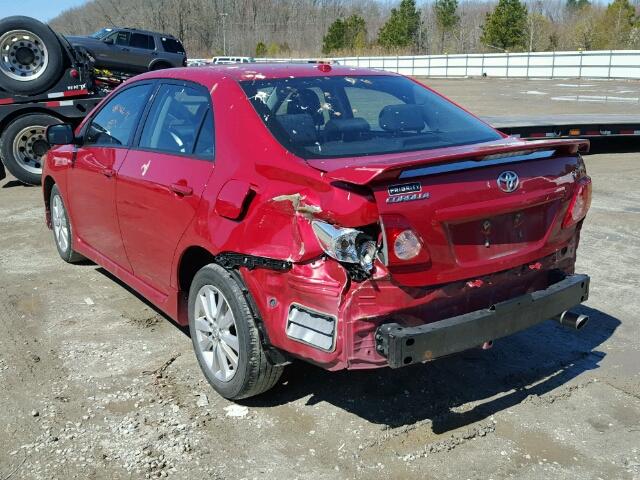 2T1BU4EE6AC237852 - 2010 TOYOTA COROLLA BA RED photo 3