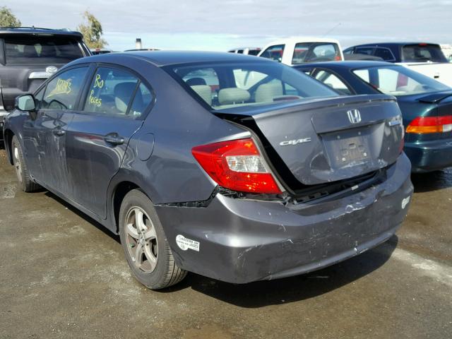 19XFB5F58CE000876 - 2012 HONDA CIVIC NATU GRAY photo 3