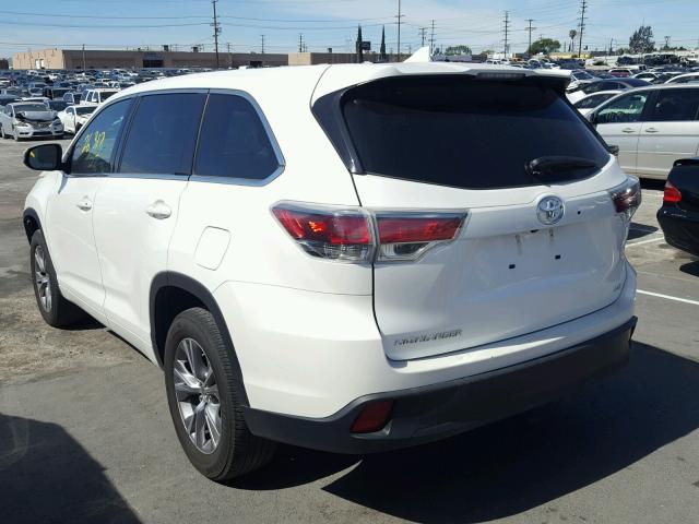 5TDZKRFH5FS104783 - 2015 TOYOTA HIGHLANDER WHITE photo 3