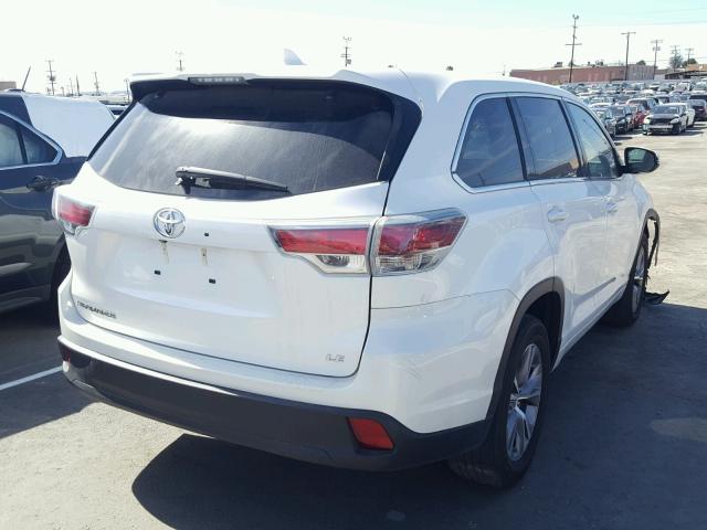 5TDZKRFH5FS104783 - 2015 TOYOTA HIGHLANDER WHITE photo 4