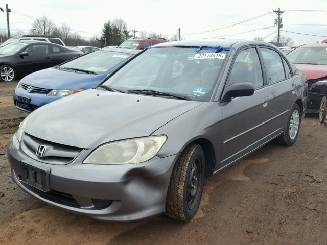 2HGES16544H543489 - 2004 HONDA CIVIC LX GRAY photo 2