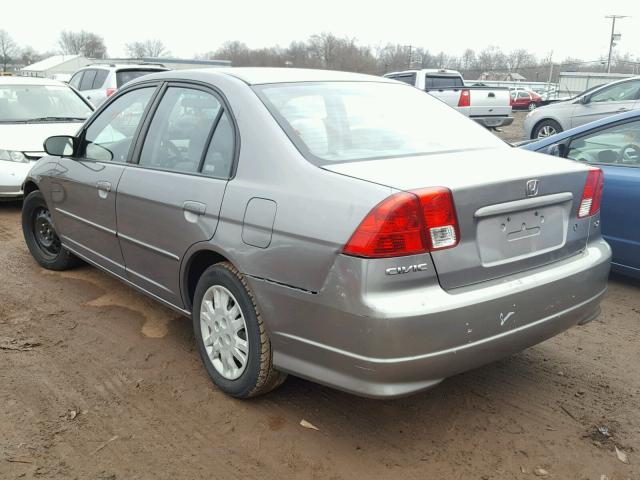 2HGES16544H543489 - 2004 HONDA CIVIC LX GRAY photo 3