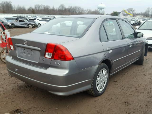 2HGES16544H543489 - 2004 HONDA CIVIC LX GRAY photo 4