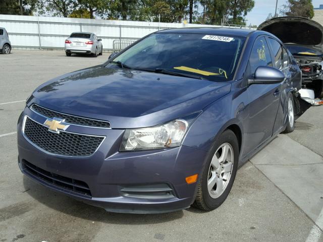 1G1PC5SB4E7227281 - 2014 CHEVROLET CRUZE LT BLUE photo 2