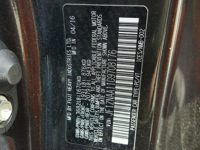 JF1ZNAA11G9708176 - 2016 TOYOTA SCION FR-S გრაფიტი ფოტო 10