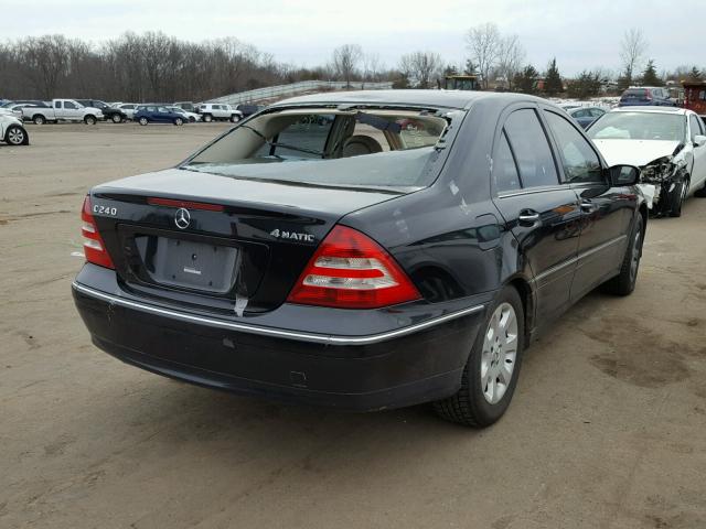 WDBRF81J15F625442 - 2005 MERCEDES-BENZ C 240 4MAT BLACK photo 4