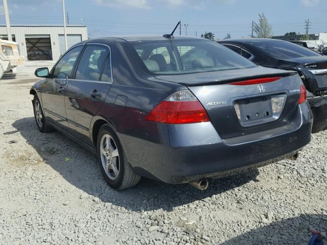 JHMCN36497C000046 - 2007 HONDA ACCORD HYB BLUE photo 3