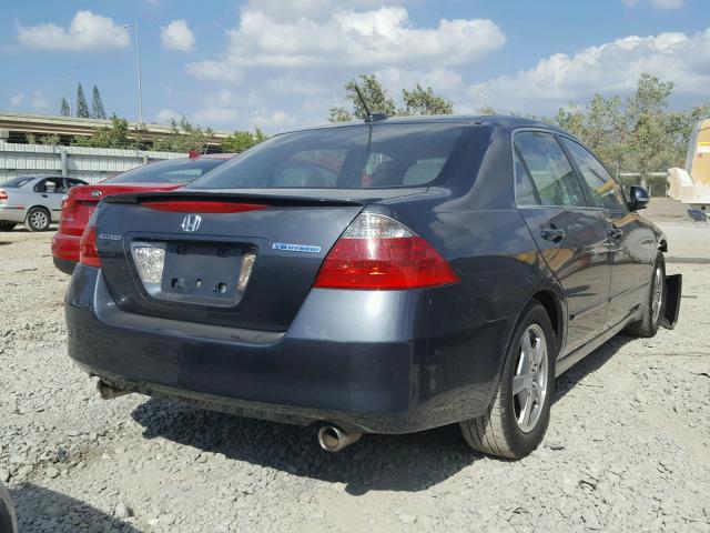 JHMCN36497C000046 - 2007 HONDA ACCORD HYB BLUE photo 4