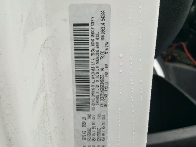 3C6TRVNG8GE108655 - 2016 RAM PROMASTER WHITE photo 10