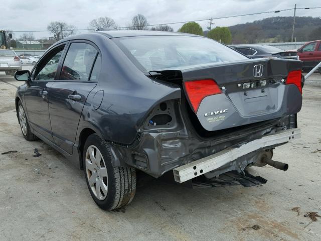 2HGFA16599H315342 - 2009 HONDA CIVIC LX GRAY photo 3