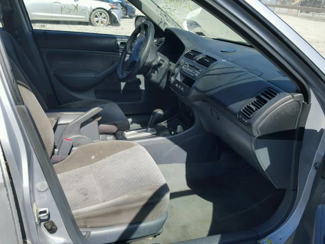 2HGES16485H568792 - 2005 HONDA CIVIC DX SILVER photo 5