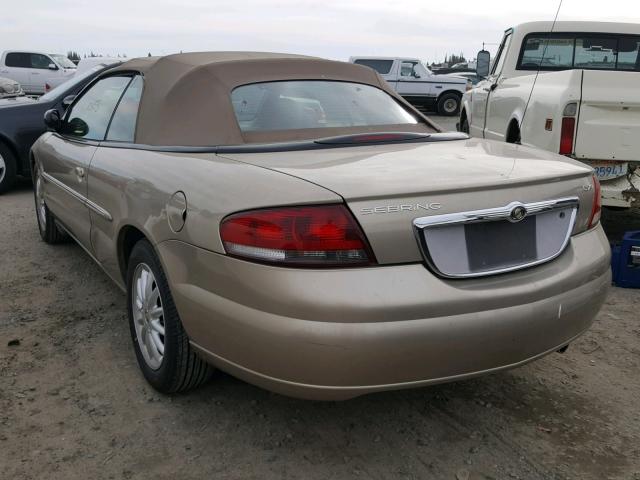 1C3EL55R22N297879 - 2002 CHRYSLER SEBRING LX GOLD photo 3