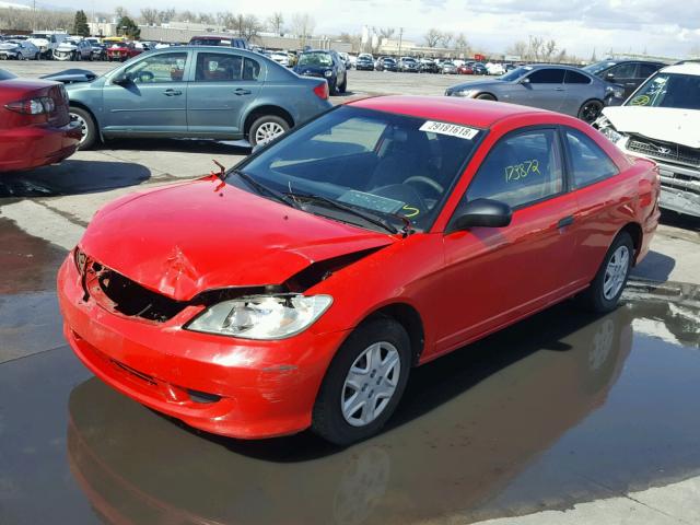 1HGEM22184L036455 - 2004 HONDA CIVIC DX V RED photo 2