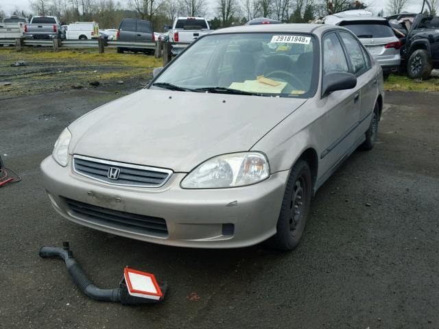 1HGEJ6522YL008189 - 2000 HONDA CIVIC DX TAN photo 2