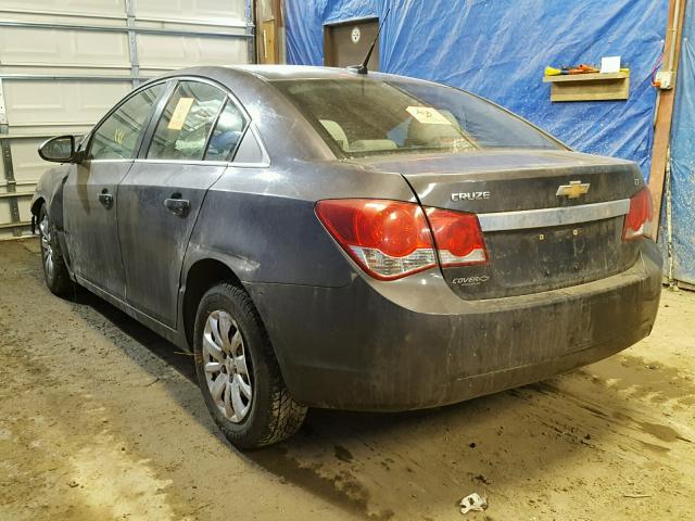 1G1PF5S94B7103043 - 2011 CHEVROLET CRUZE LT GRAY photo 3