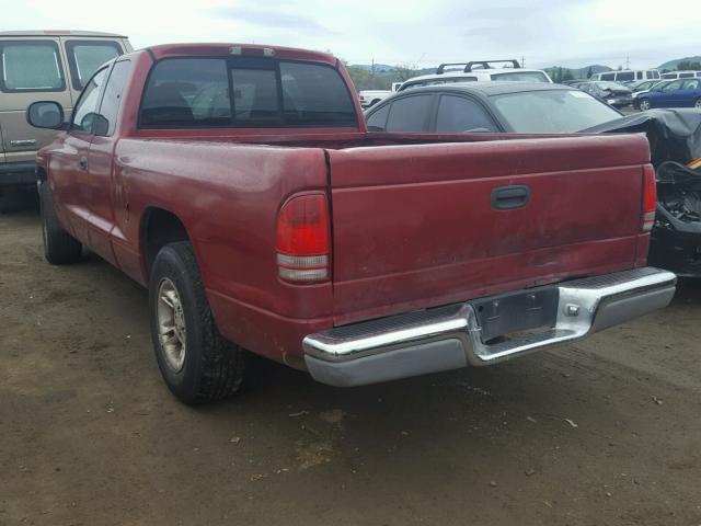 1B7GL22XXWS694222 - 1998 DODGE DAKOTA BURGUNDY photo 3