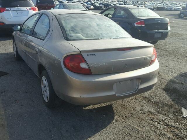 1P3ES46C11D252603 - 2001 PLYMOUTH NEON BASE 棕色 照片 3