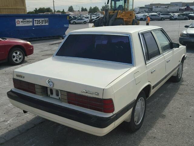 1B3BK46D4KC425552 - 1989 DODGE ARIES LE BEIGE photo 4