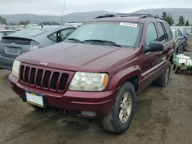 1J4GW68N2XC647213 - 1999 JEEP GRAND CHER BURGUNDY photo 2