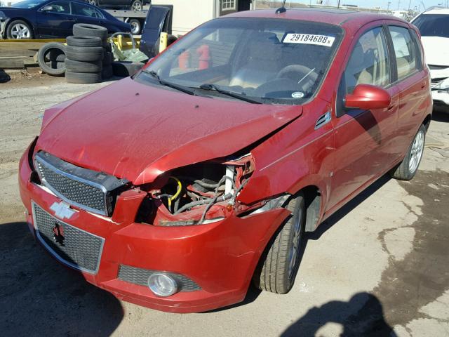 KL1TG66E89B621395 - 2009 CHEVROLET AVEO LT RED photo 2