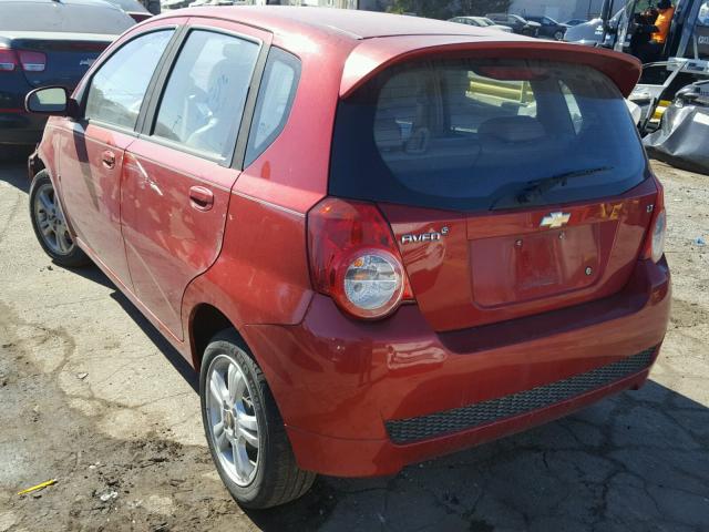 KL1TG66E89B621395 - 2009 CHEVROLET AVEO LT RED photo 3