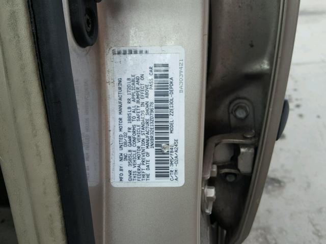 1NXBR32E13Z079678 - 2003 TOYOTA COROLLA CE GRAY photo 10