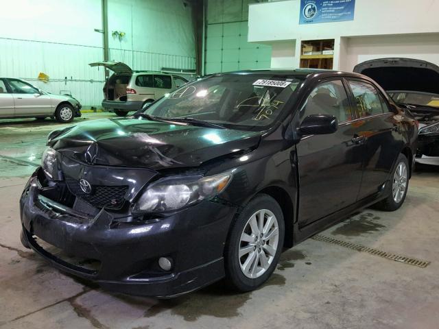 1NXBU4EE9AZ327074 - 2010 TOYOTA COROLLA BA BLACK photo 2