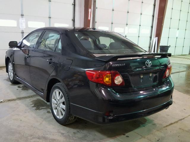 1NXBU4EE9AZ327074 - 2010 TOYOTA COROLLA BA BLACK photo 3