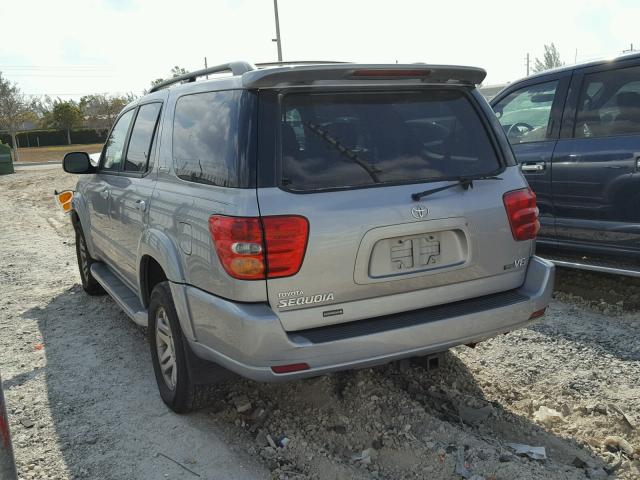 5TDZT38A84S221944 - 2004 TOYOTA SEQUOIA LI SILVER photo 3