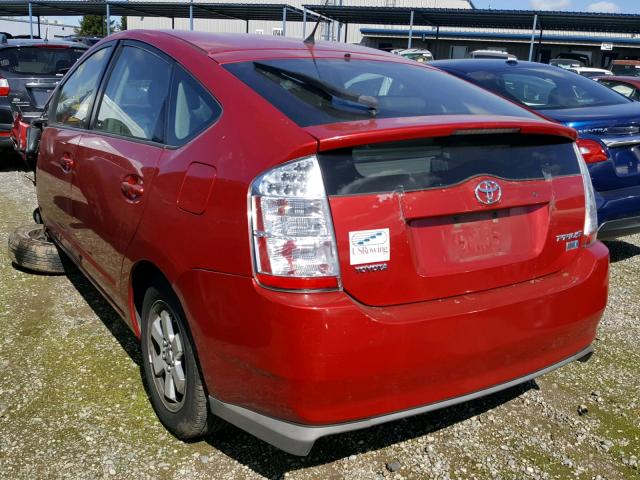 JTDKB20U687812679 - 2008 TOYOTA PRIUS RED photo 3