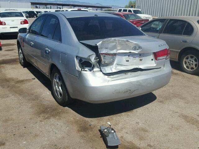 5NPEU46C36H056397 - 2006 HYUNDAI SONATA GLS SILVER photo 3