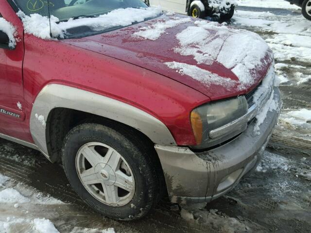 1GNDT13S732159738 - 2003 CHEVROLET TRAILBLAZE MAROON photo 9