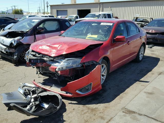 3FAHP0JG0CR283391 - 2012 FORD FUSION SEL RED photo 2