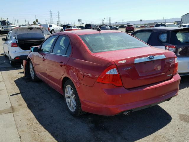 3FAHP0JG0CR283391 - 2012 FORD FUSION SEL RED photo 3