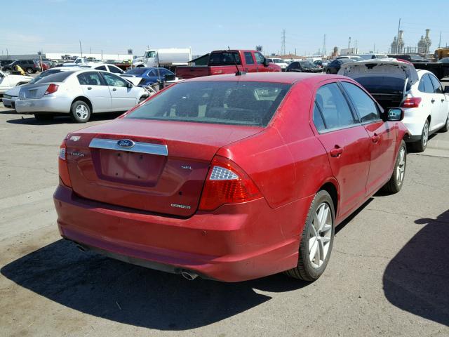 3FAHP0JG0CR283391 - 2012 FORD FUSION SEL RED photo 4