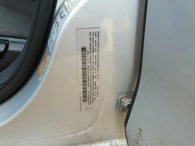 3VW2K7AJ5BM307809 - 2011 VOLKSWAGEN JETTA BASE Արծաթագույն լուսանկար 10