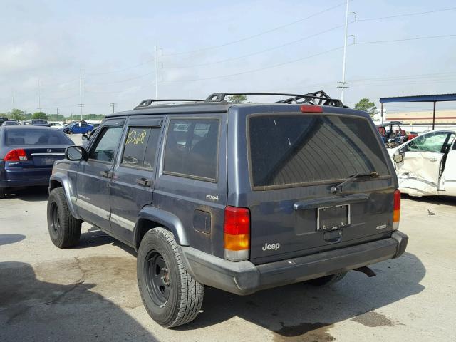 1J4FF48S01L563937 - 2001 JEEP CHEROKEE S BLUE photo 3