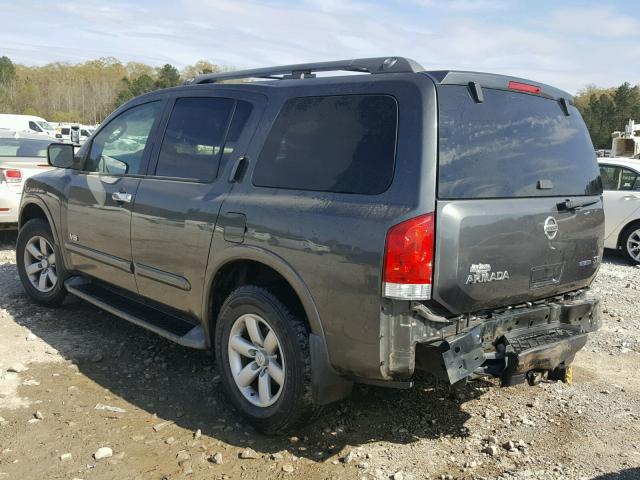 5N1BA08D28N625376 - 2008 NISSAN ARMADA SE GRAY photo 3