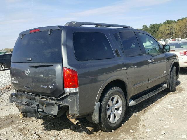 5N1BA08D28N625376 - 2008 NISSAN ARMADA SE GRAY photo 4