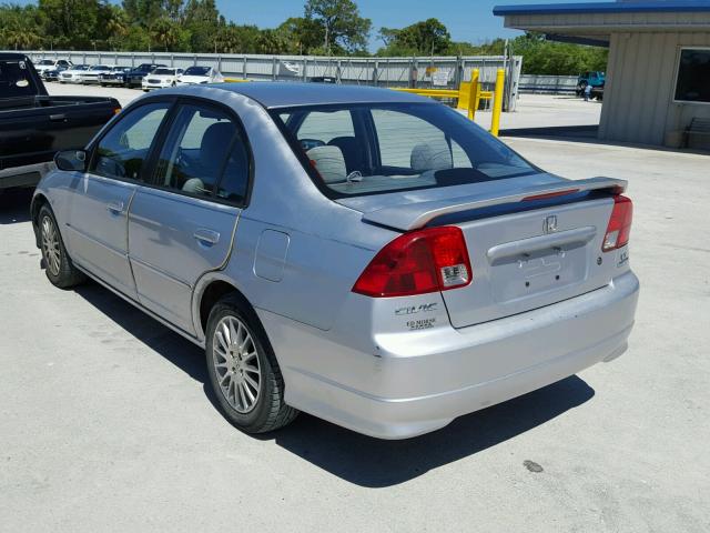 2HGES15555H562958 - 2005 HONDA CIVIC LX SILVER photo 3