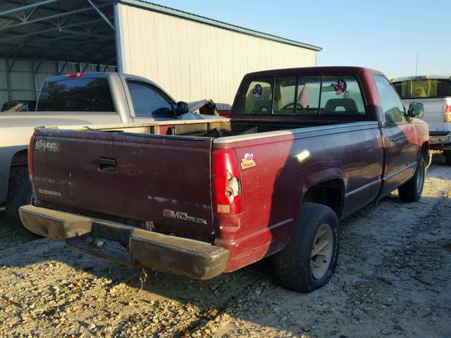 1GTEC14Z4PE559897 - 1993 GMC SIERRA C15 BURGUNDY photo 4