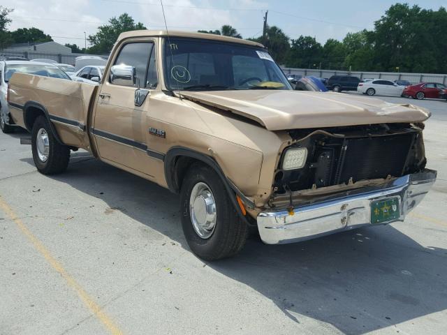 1B7KE2681MS272747 - 1991 DODGE D-SERIES D BROWN photo 1