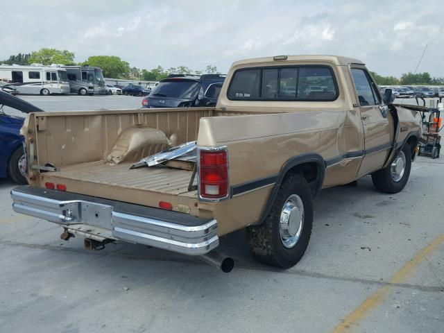 1B7KE2681MS272747 - 1991 DODGE D-SERIES D BROWN photo 4