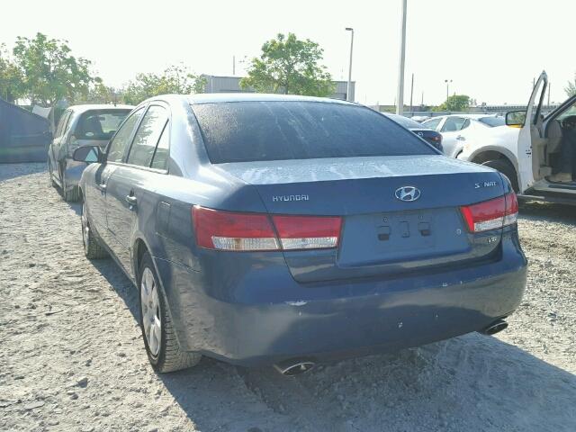 5NPEU46F77H177378 - 2007 HYUNDAI SONATA SE BLUE photo 3