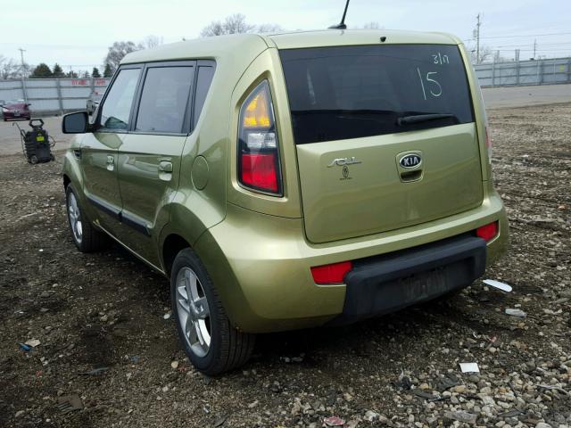 KNDJT2A22A7193784 - 2010 KIA SOUL + GREEN photo 3