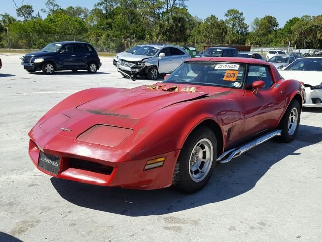 1G1AY8768BS417324 - 1981 CHEVROLET CORVETTE RED photo 2