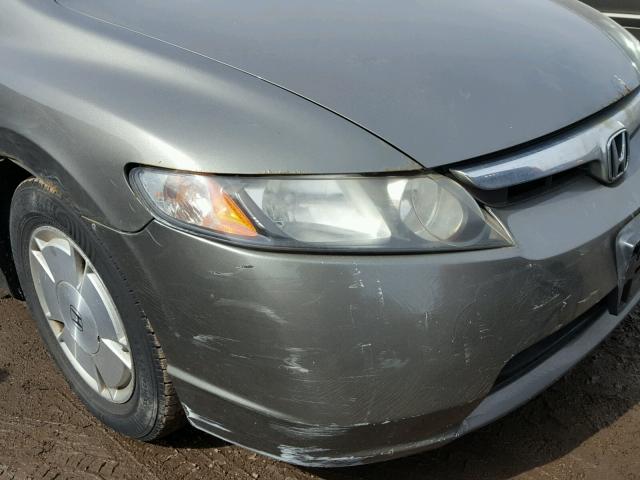 JHMFA36236S010597 - 2006 HONDA CIVIC HYBR GRAY photo 9