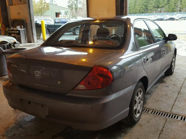 KNAFB121425144542 - 2002 KIA SPECTRA BA GRAY photo 4