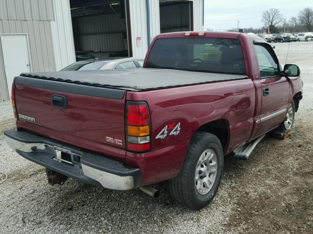 1GTEK14T55Z259743 - 2005 GMC NEW SIERRA MAROON photo 4