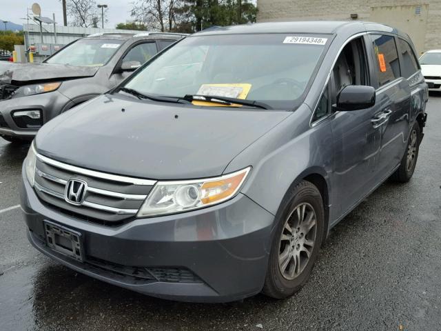 5FNRL5H4XCB063342 - 2012 HONDA ODYSSEY EX GRAY photo 2